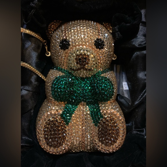 None Handbags - NEW Sparkling Bling Crystal Rhinestone Bear Bag Clutch Purse